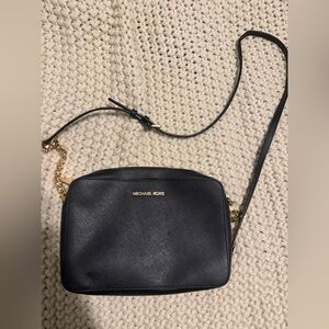 Michael Kors Black Crossbody with Gold Hardware